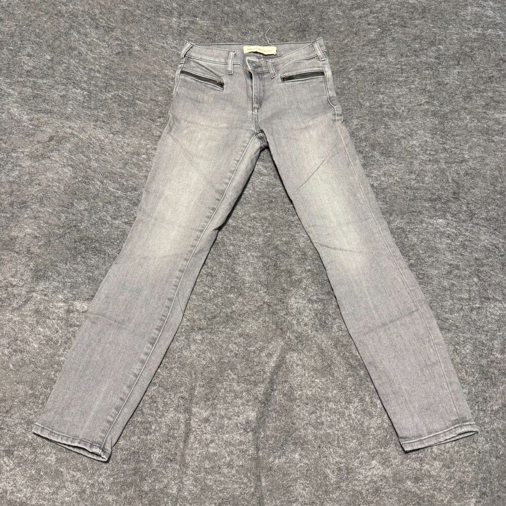 Gap 1969 True Skinny Ankle Zip Jeans Womens 25R Grey Stretch Denim Pants